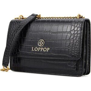 Women's C-black Leather Satchel Small Classy Crossbody Bag Purse Fashion Handbag